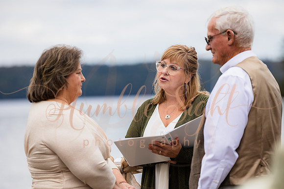 Fall wedding at private camp on Cold Stream Pond