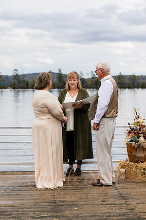 Maine dock wedding with family and friends