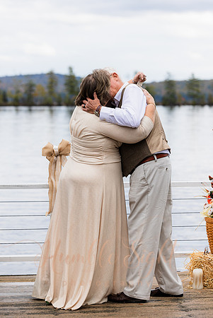 Intimate lake wedding at Maine family camp