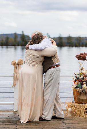 Dock wedding ceremony at Cold Stream Pond