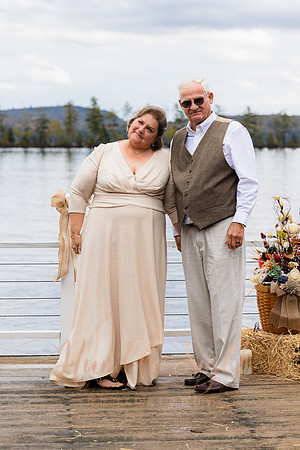 Champagne toast at Maine camp wedding