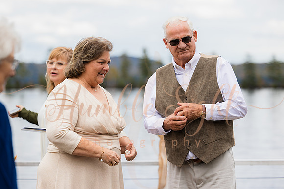 Dock wedding ceremony at Cold Stream Pond