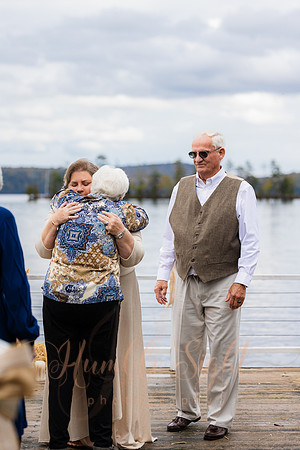Champagne toast at Maine camp wedding