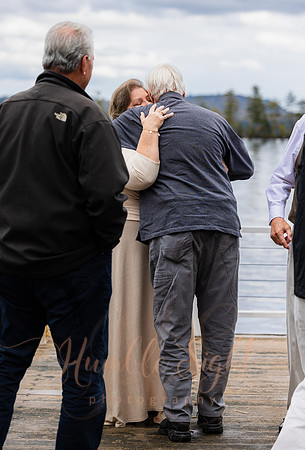 Champagne toast at Maine camp wedding