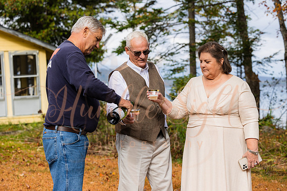 Intimate lake wedding at Maine family camp