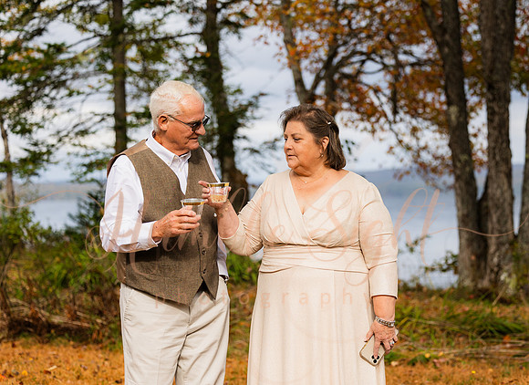 Fall wedding at private camp on Cold Stream Pond