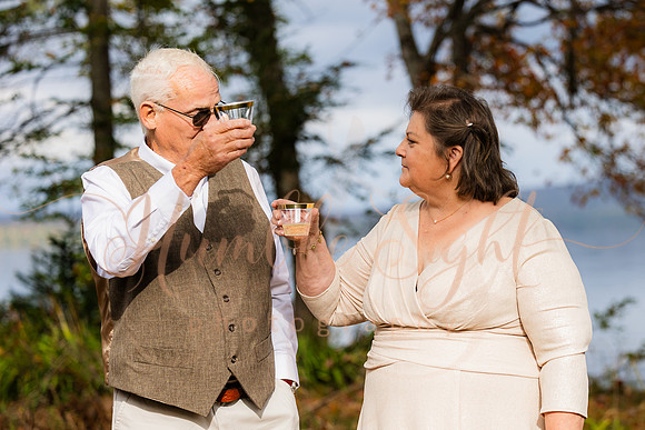 Maine dock wedding with family and friends