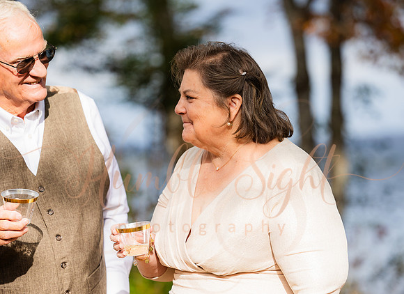 Fall wedding at private camp on Cold Stream Pond