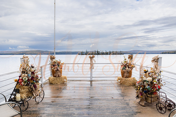 Maine dock wedding with family and friends
