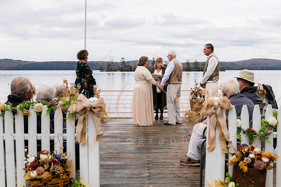 Intimate waterfront wedding in Enfield Maine