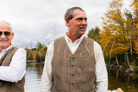 Maine dock wedding with family and friends