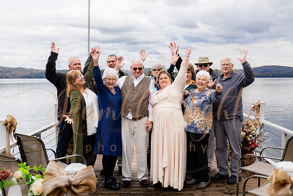 Dock wedding ceremony at Cold Stream Pond