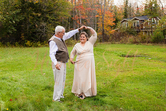 Fall wedding at private camp on Cold Stream Pond