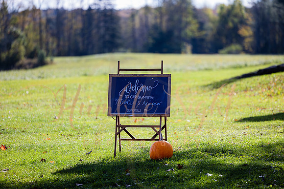 October wedding ceremony at Timber Hitch Farmhouse Maine