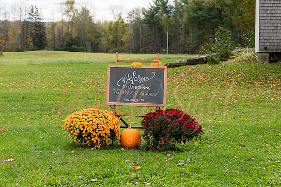 Fall wedding celebration in rural Maine