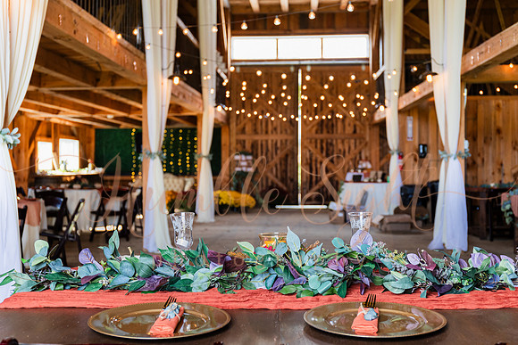 Packed dance floor at Maine farmhouse wedding reception