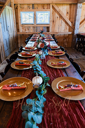 October wedding ceremony at Timber Hitch Farmhouse Maine