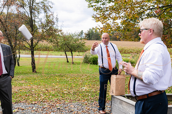 October wedding ceremony at Timber Hitch Farmhouse Maine