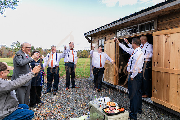 Emotional wedding ceremony at Timber Hitch Farmhouse