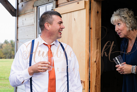 Packed dance floor at Maine farmhouse wedding reception