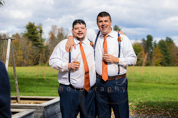 October wedding ceremony at Timber Hitch Farmhouse Maine