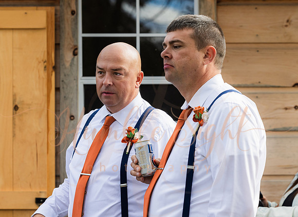 Emotional wedding ceremony at Timber Hitch Farmhouse