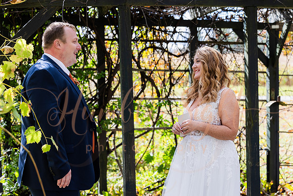 Emotional wedding ceremony at Timber Hitch Farmhouse