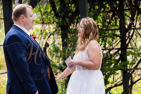 October wedding ceremony at Timber Hitch Farmhouse Maine