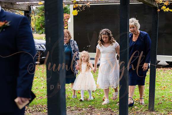 Emotional wedding ceremony at Timber Hitch Farmhouse