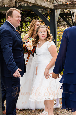 October wedding ceremony at Timber Hitch Farmhouse Maine