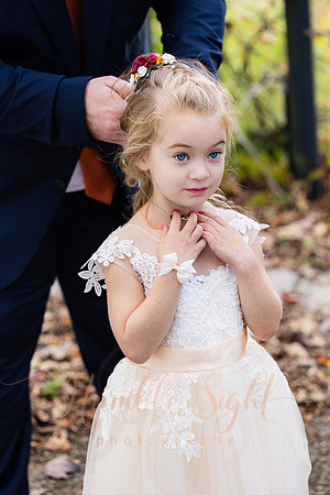 Blended family wedding ceremony with daughters in Maine