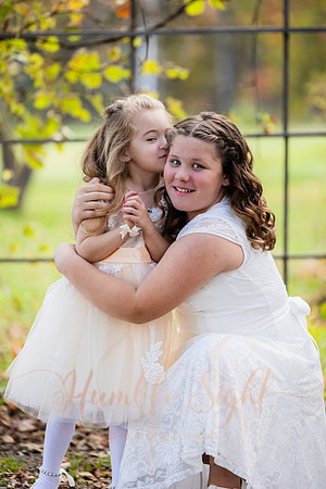 Blended family wedding ceremony with daughters in Maine