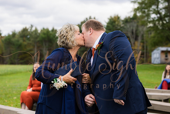 Emotional wedding ceremony at Timber Hitch Farmhouse