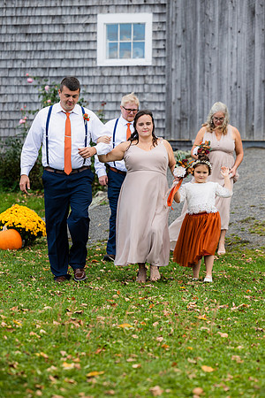 Bride and groom laughing during Maine wedding reception