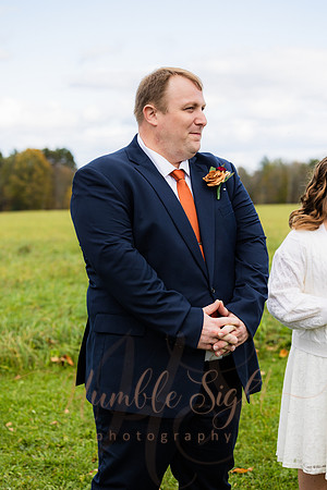 Emotional wedding ceremony at Timber Hitch Farmhouse