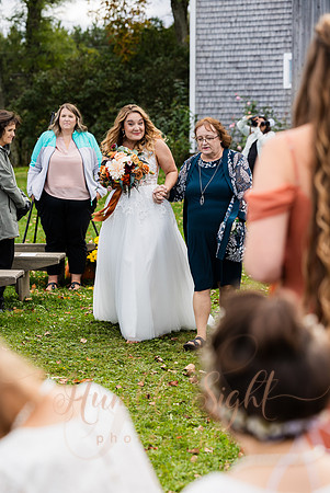 Blended family wedding ceremony with daughters in Maine