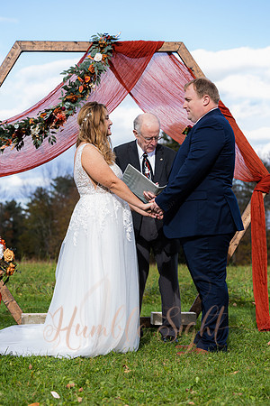 Blended family wedding ceremony with daughters in Maine