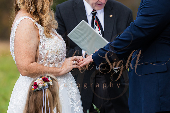 October wedding ceremony at Timber Hitch Farmhouse Maine