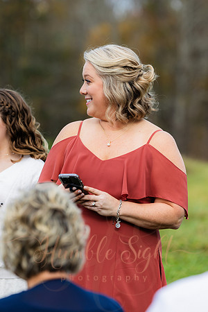 Emotional wedding ceremony at Timber Hitch Farmhouse
