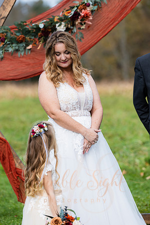 October wedding ceremony at Timber Hitch Farmhouse Maine