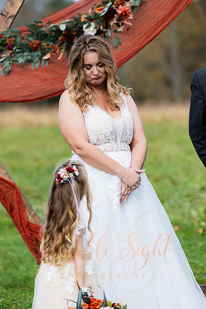 Blended family wedding ceremony with daughters in Maine