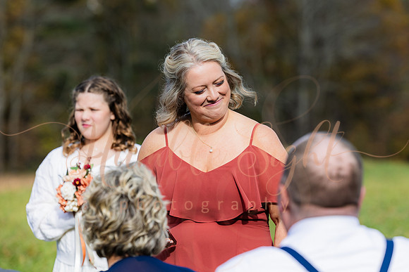 Emotional wedding ceremony at Timber Hitch Farmhouse