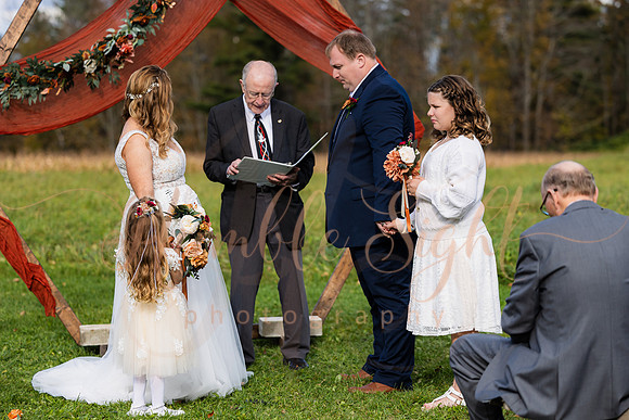Fall wedding celebration in rural Maine