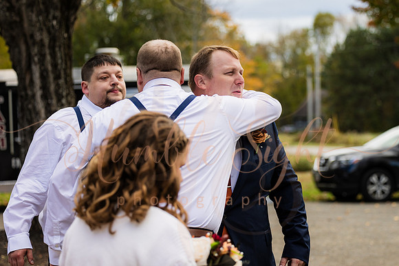 Emotional wedding ceremony at Timber Hitch Farmhouse