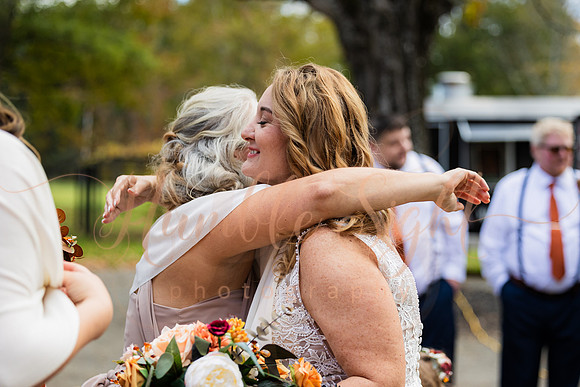 Bride and groom laughing during Maine wedding reception