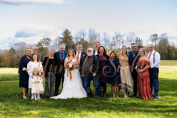 Joyful wedding party at Sangerville Maine venue