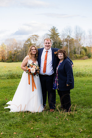 Bride and groom laughing during Maine wedding reception