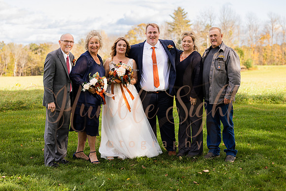 Blended family wedding ceremony with daughters in Maine