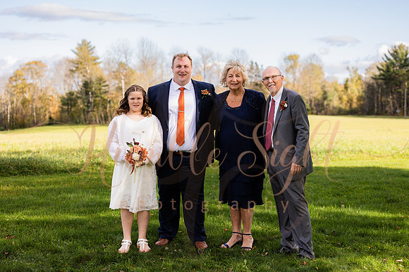 Fall wedding celebration in rural Maine