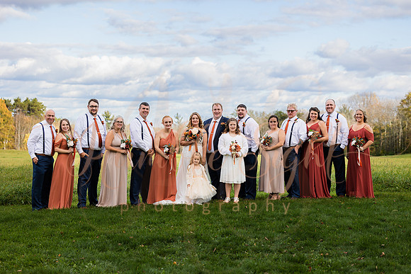 October wedding ceremony at Timber Hitch Farmhouse Maine